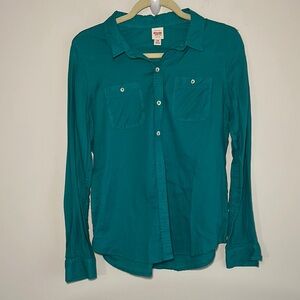 Mossimo Supply Co. Green Long Sleeve Button Down Shirt